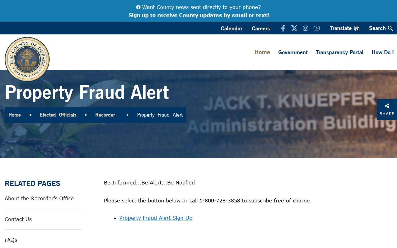 Westmont residents directory DuPage property fraud alert