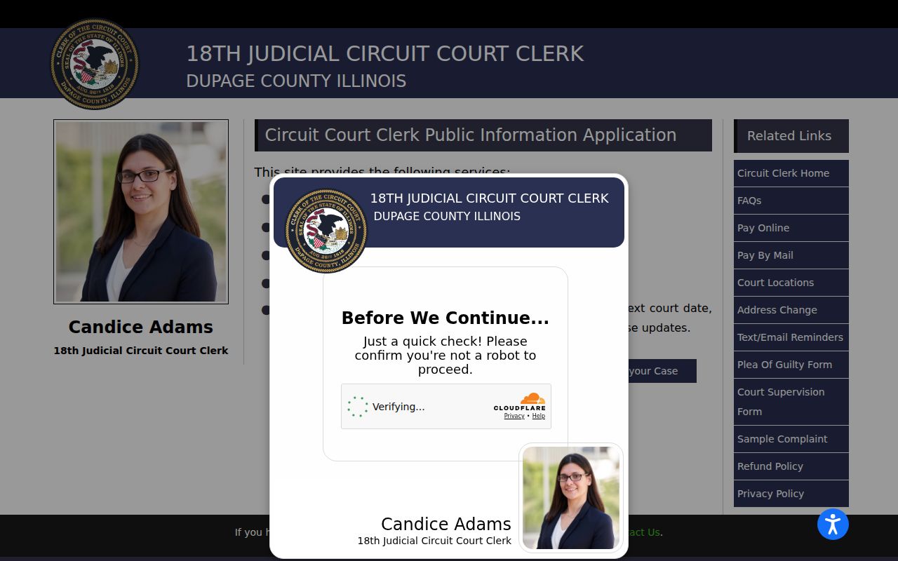 Westmont resident lookup DuPage Circuit Clerk case search