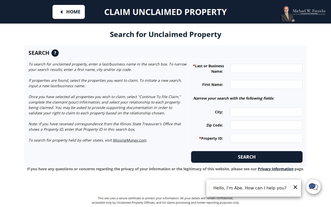 Westmont resident lookup Illinois Treasurer I-CASH search
