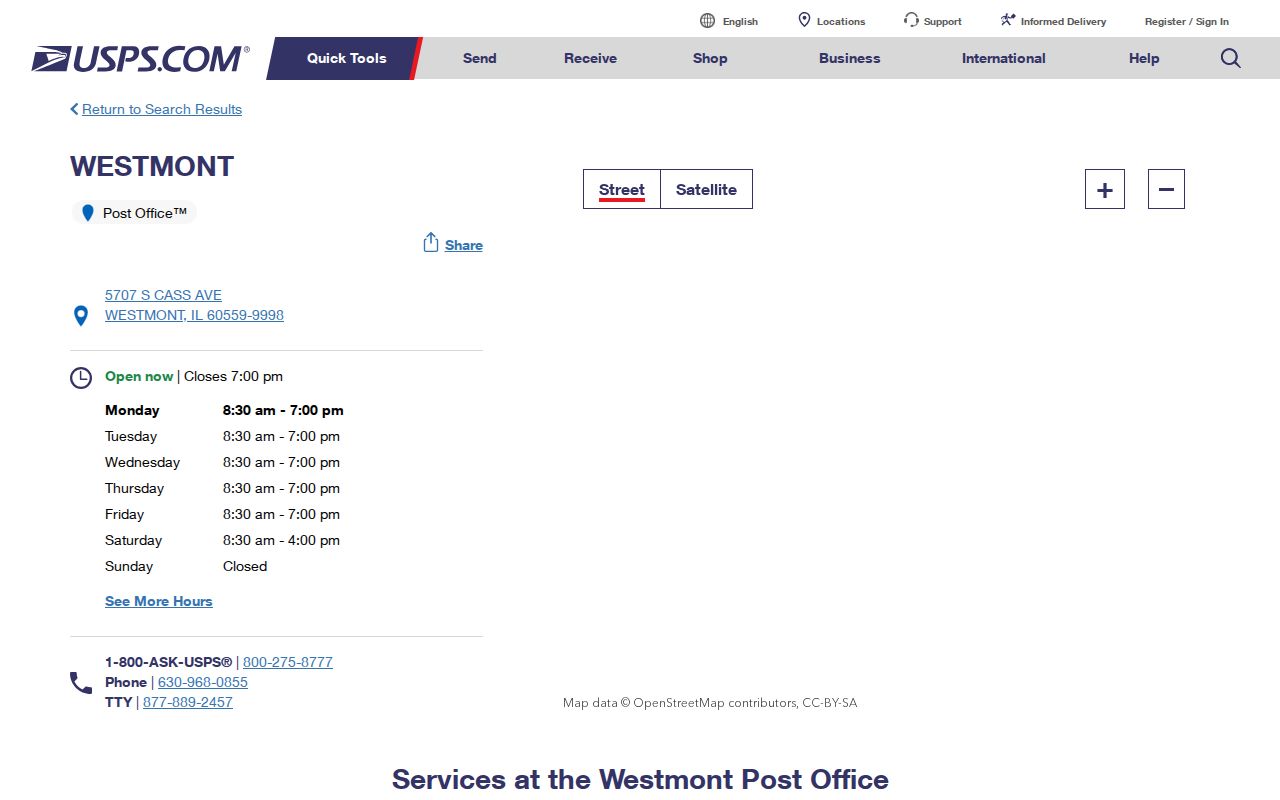 Westmont ZIP code directory USPS 60559 location